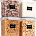 4 Piece Plastic Airtight Food Storage Containers With 24 Labels - NEW