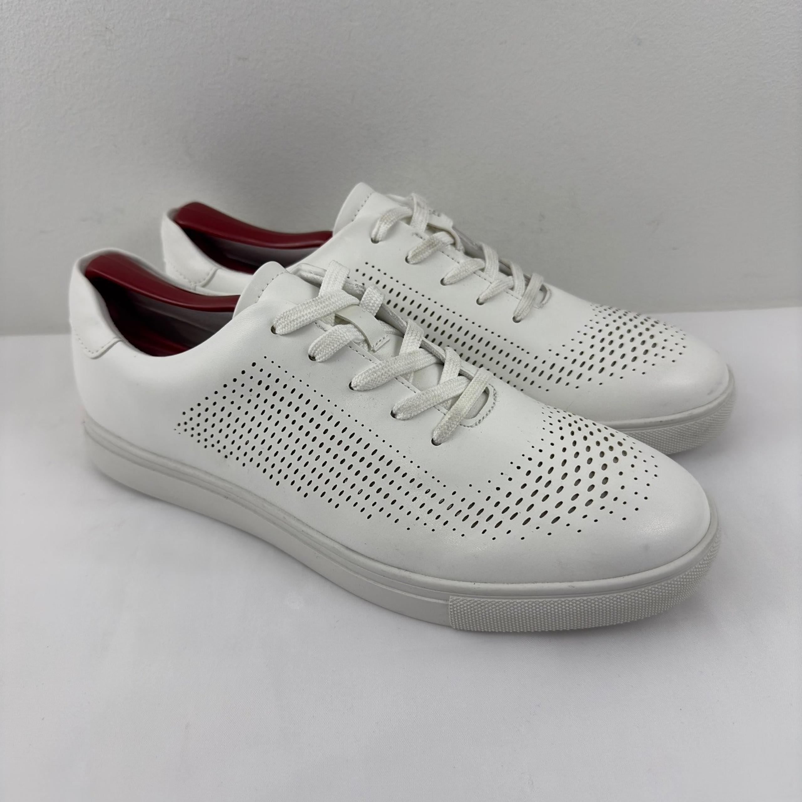 Unlisted by Kenneth Cole white perforated padded Ralley lace-up sneakers