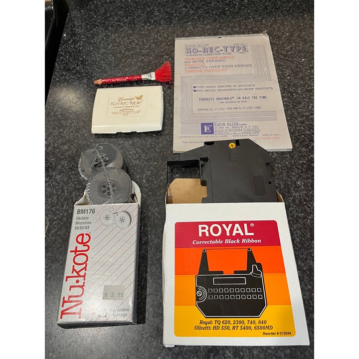 Vtg Lot Of 5 Typewriter Items Royal Ribbon Ko -Rec-Type 1966 Nu Kote Microline