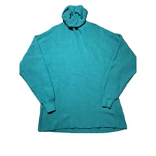 Free People Womens XS Turquoise Blue Ribbed Tutleneck Pullover Sweater