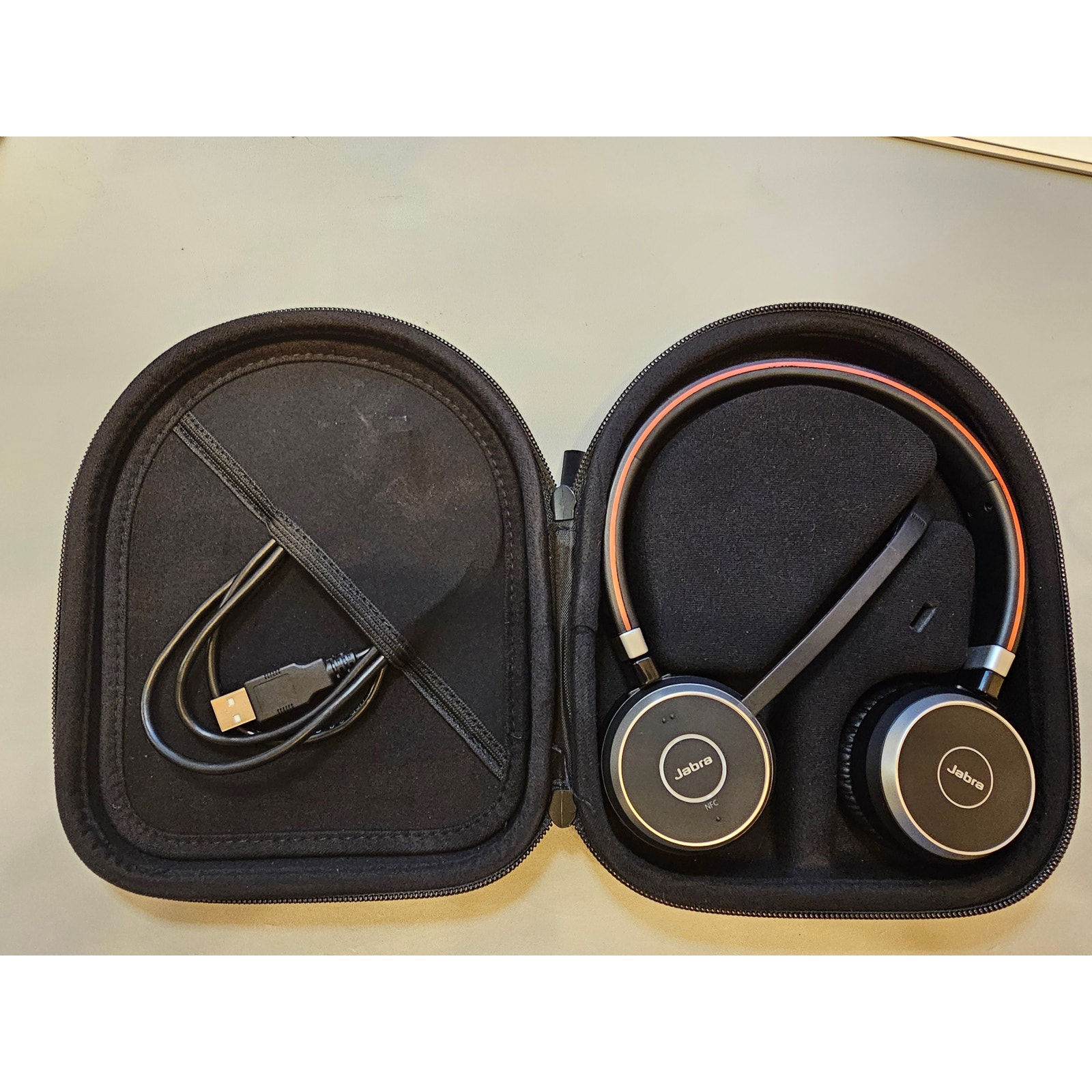 Jabra Evolve 65- Model: W11K US On Ear Headset with Cord Stereo Black Case