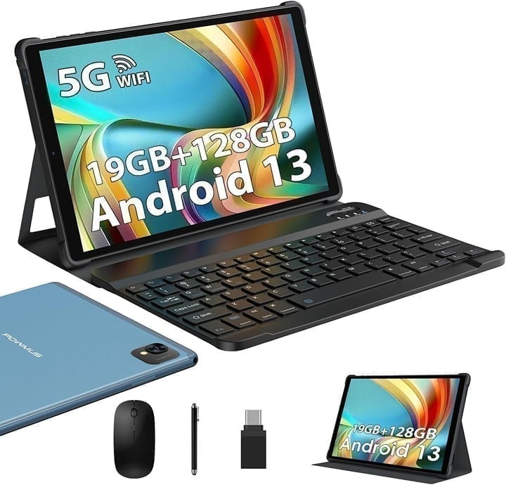 Android 13 Tablet - 10.1 inch, 128GB ROM, 19GB RAM, 1TB Expandable, 2.0GHz CPU,