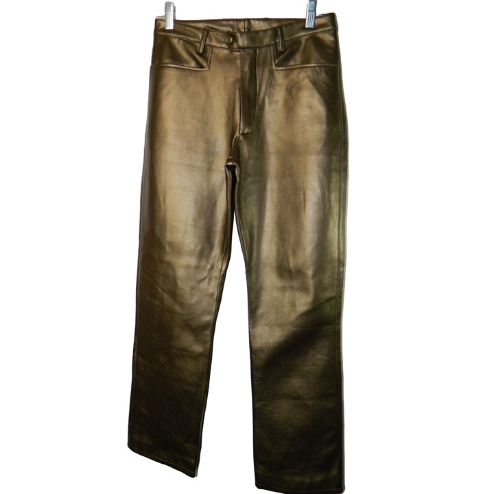 Vegan Leather Metallic Copper Brown Pants Size 7/8 BB Dakota By Steve Madden