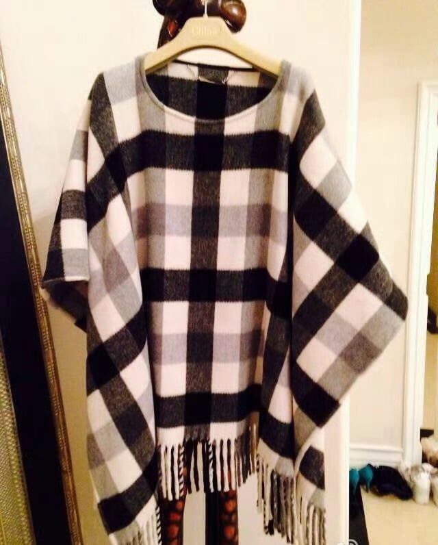 michael kors tartan cape