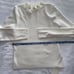 Commense White Long Sleeve Sweater with Unique Floral Collar Detail XL