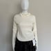 Commense White Long Sleeve Sweater with Unique Floral Collar Detail XL