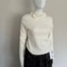 Commense White Long Sleeve Sweater with Unique Floral Collar Detail XL