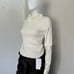 Commense White Long Sleeve Sweater with Unique Floral Collar Detail XL