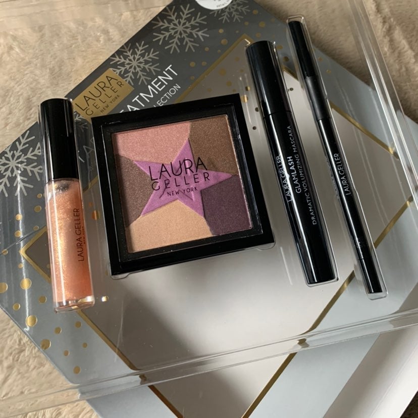 Laura Geller Star Treatment Set Mascara Eyeliner Eyeshadow Palette Lipgloss NIB