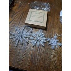 New Southern Living Home Bead Snowflake Magic Ornament Embellish Iridescent Whit