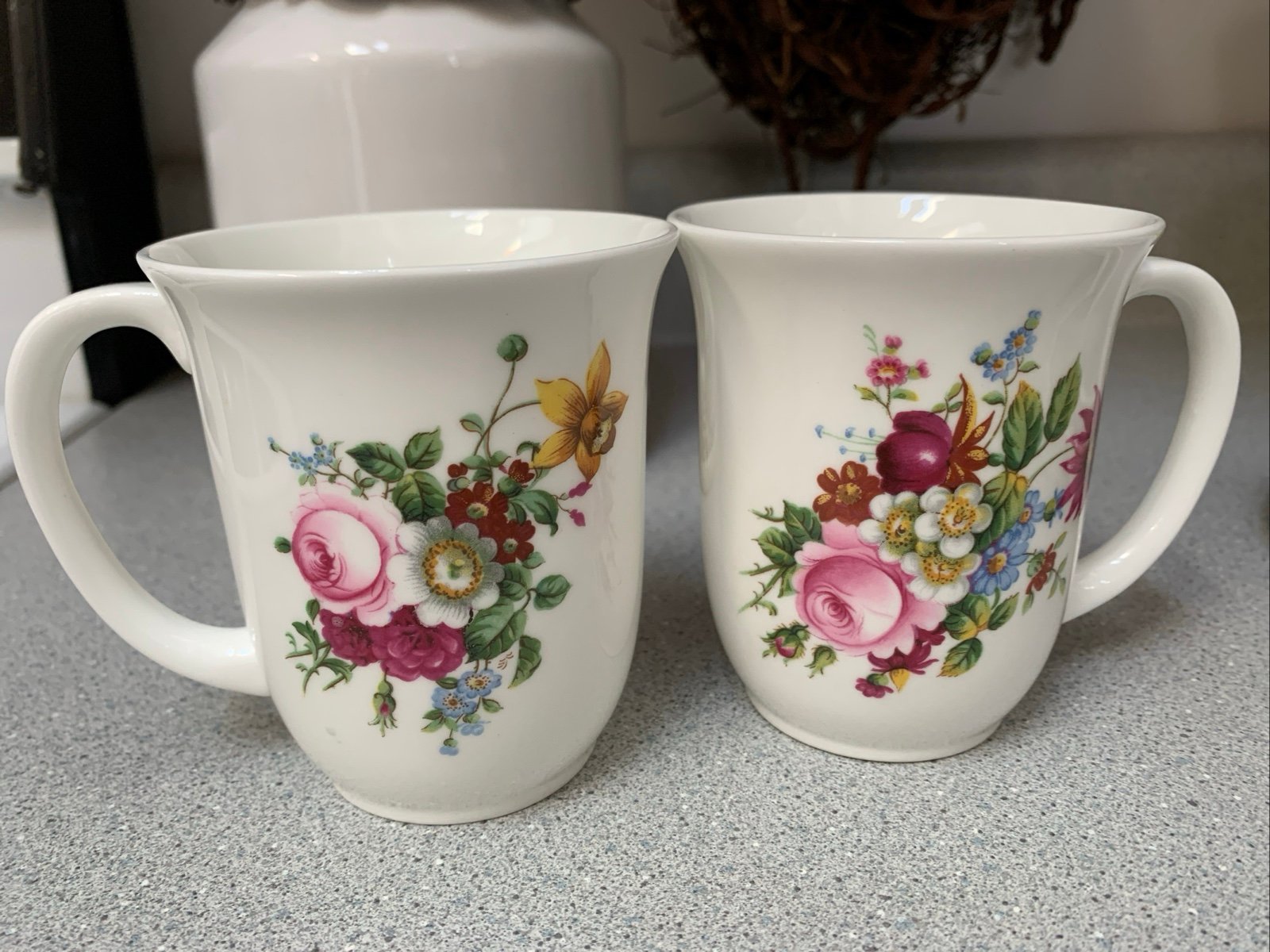 Coalport Ludlow Floral bone china mugs