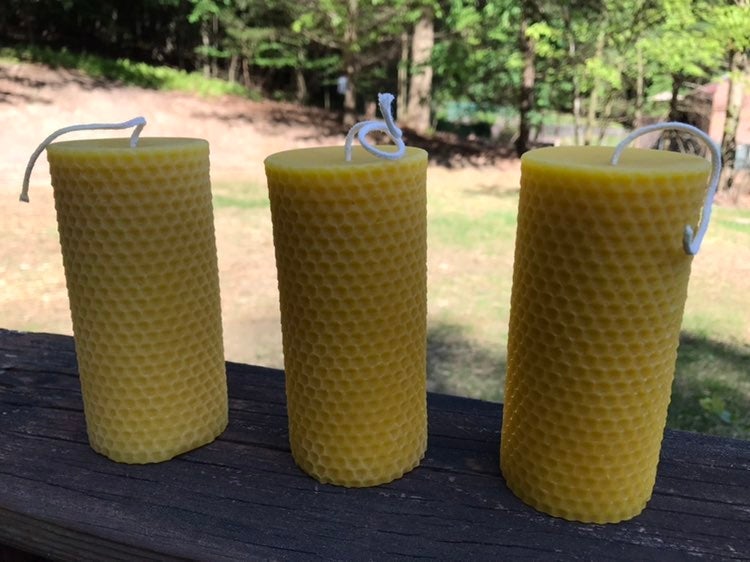 Beeswax Honeycomb Pattern Candle (3 COUNT) FREE SHIP !!