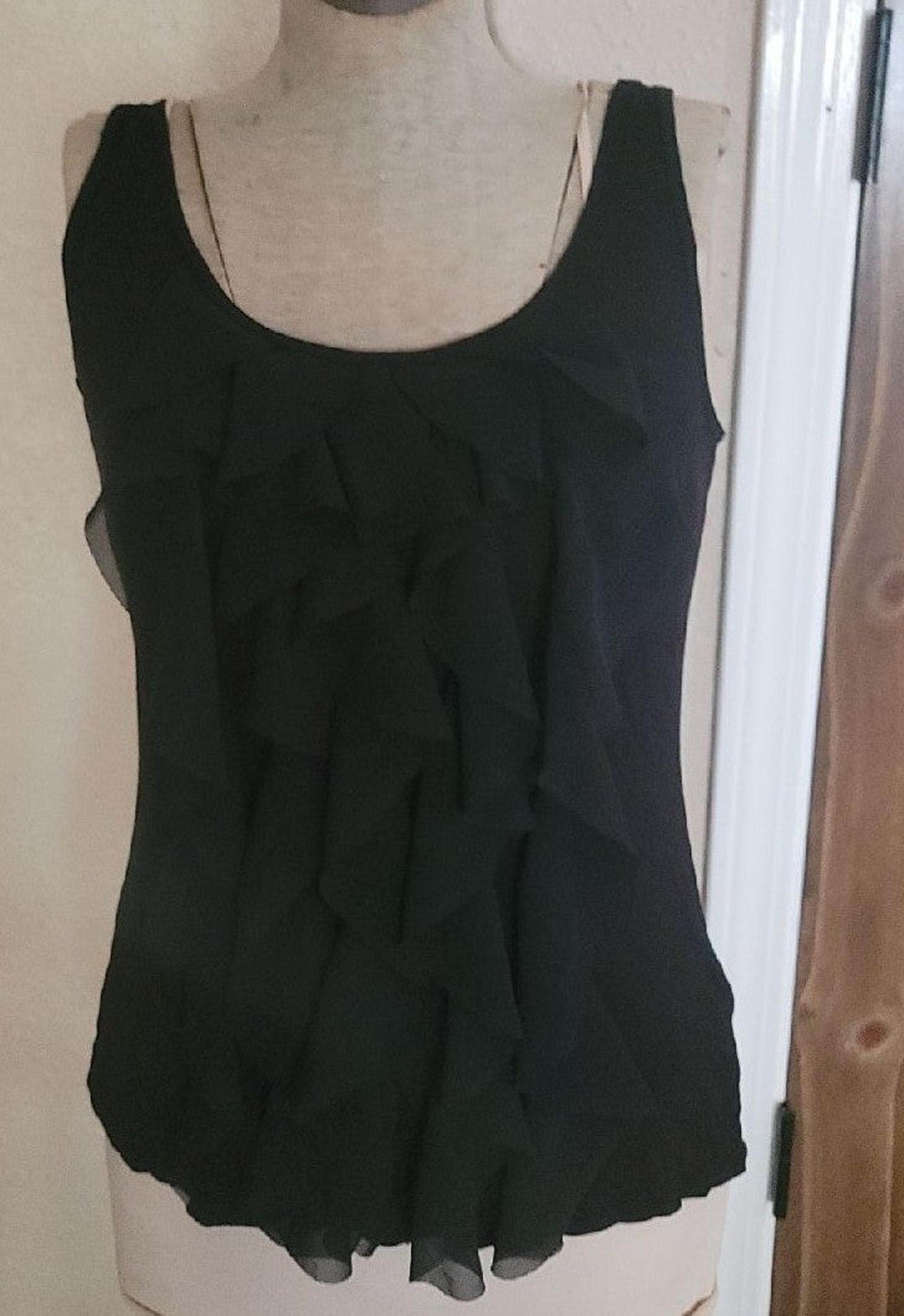NY&C black Ruffle tank Sz SM
