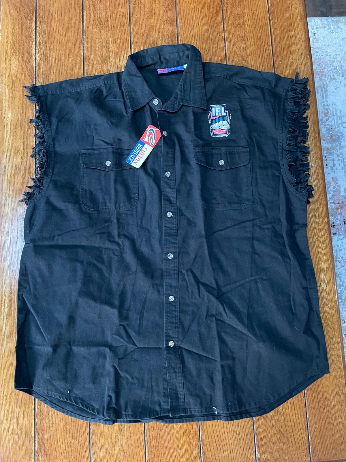 RARE NWT International Fight League MMA Cotton Heritage Muscle Vest Fringe XL