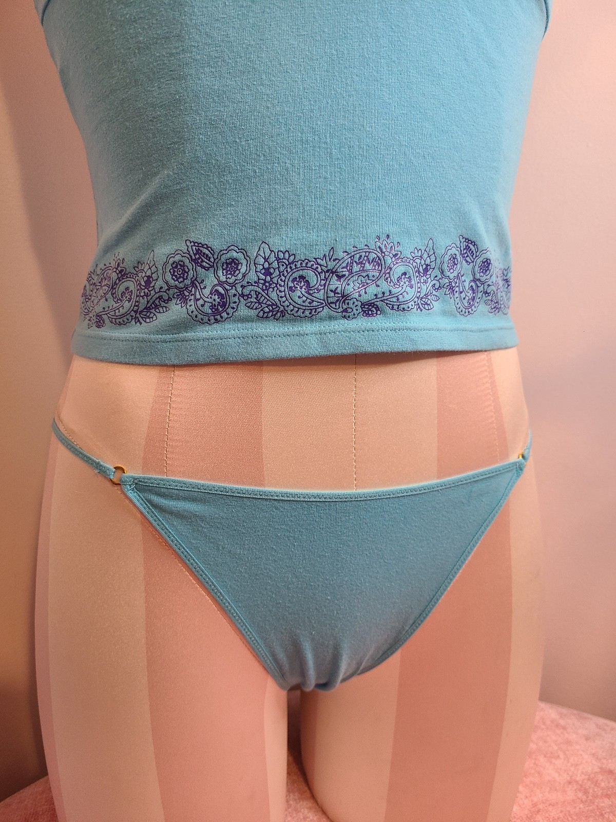 Rare VTG Victoria&#39;s Secret Cotton Cami/ Panty Set Size Sm ♡