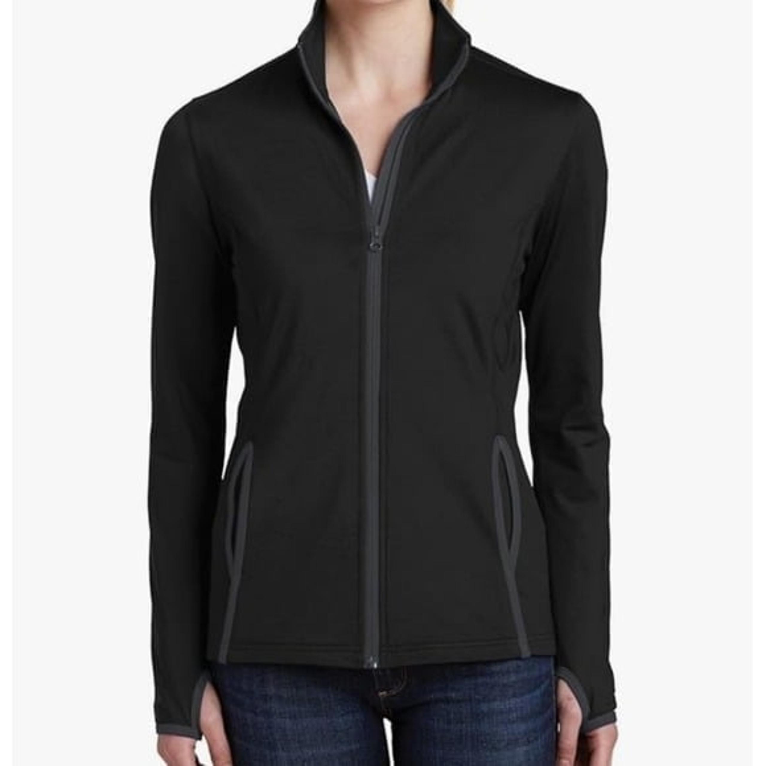 Sport Tek Women's Black Lightweight Athleisure Zip Jacket Size Medium