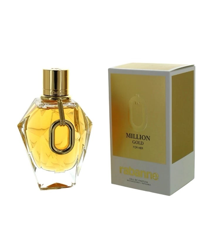 Paco Rabanne Million Gold For Her 3 oz / 90 ml Eau De Parfum for Women New In Bo