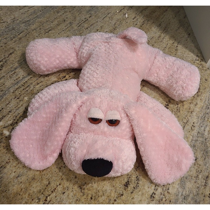 2001 Commonwealth Pink Waffle Plush Dog Puppy Droopy Ears About 14