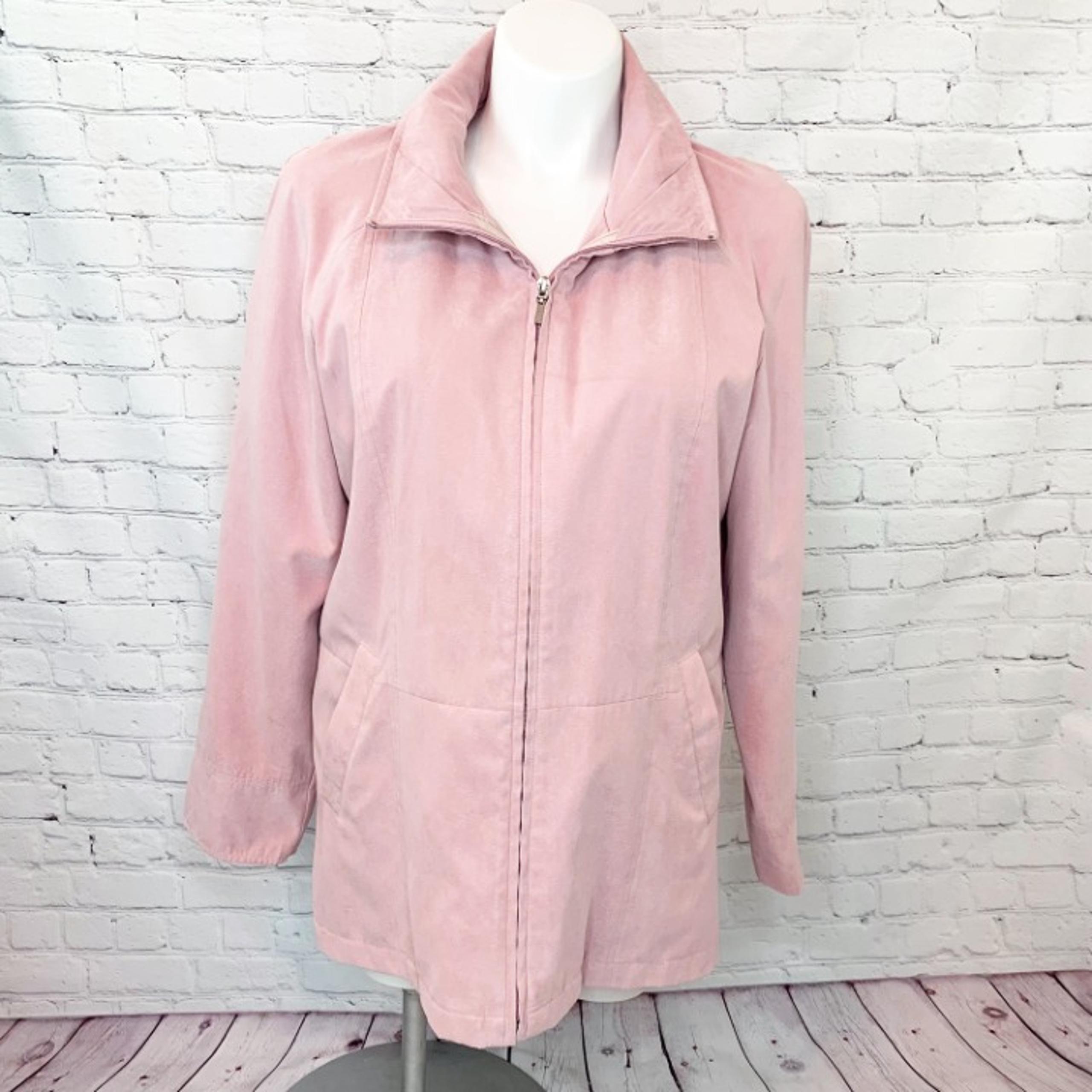 PALE PINK LONDON FOG ULTRASUEDE COAT LARGE