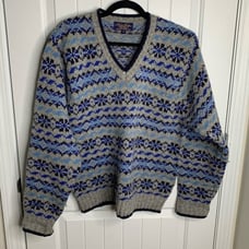 Brooks Brothers vintage wool fair isle nordic sweater size large