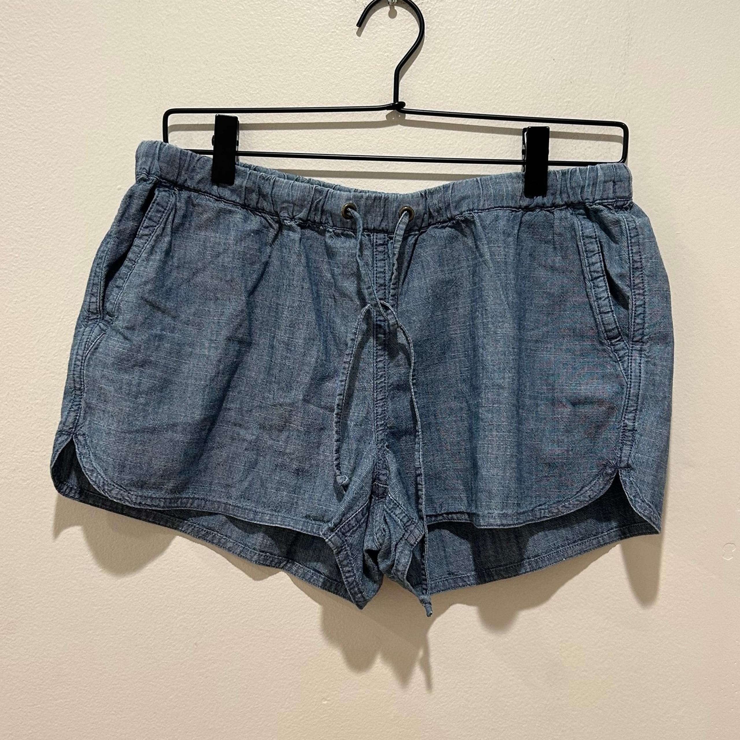 J Crew 3” Chambray Drawstring Blue Pull On Shorts - Women’s Size Small