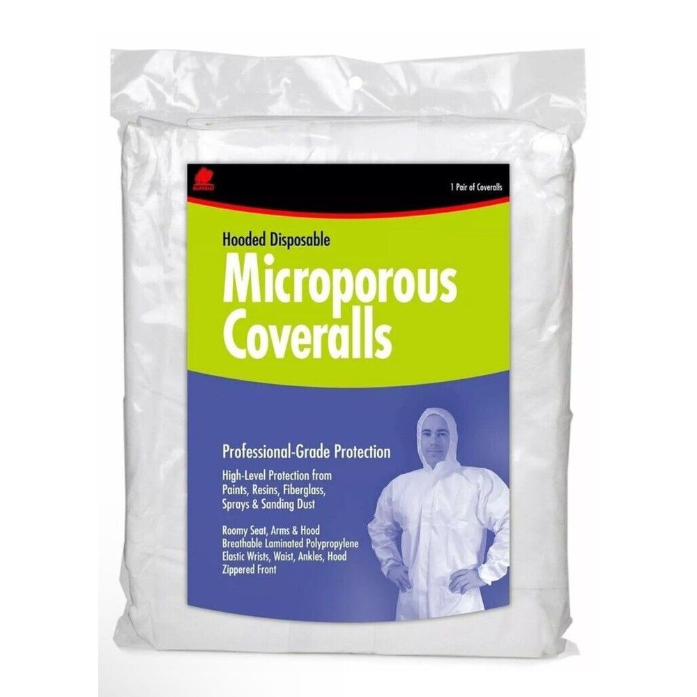 Buffalo Industries (68256) Hooded Microporous Disposable Coverall - Size XX-L...