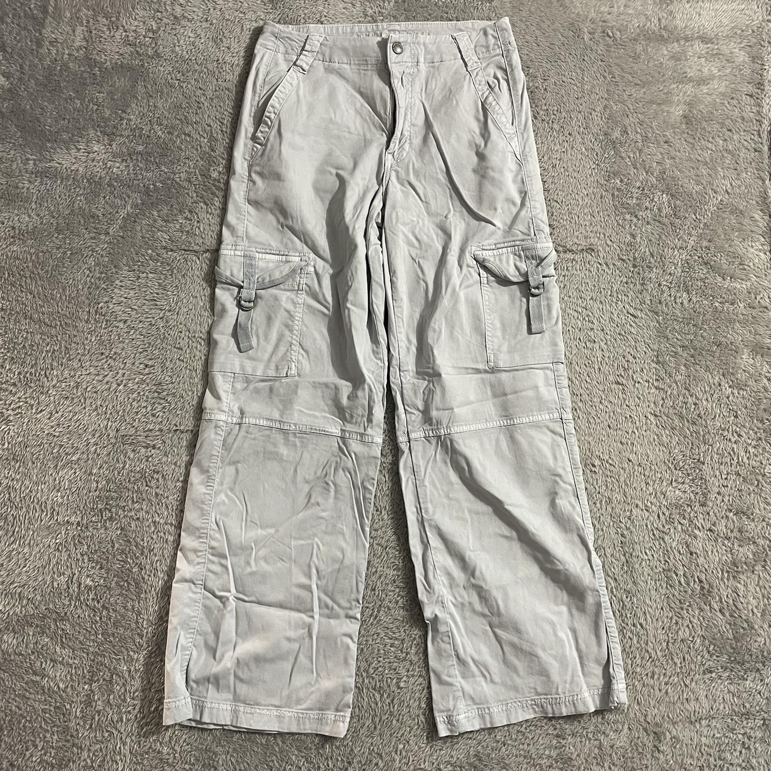 American Eagle Cargo Pants Womens Size 2 Super High Rise Baggy Wide Leg Blue