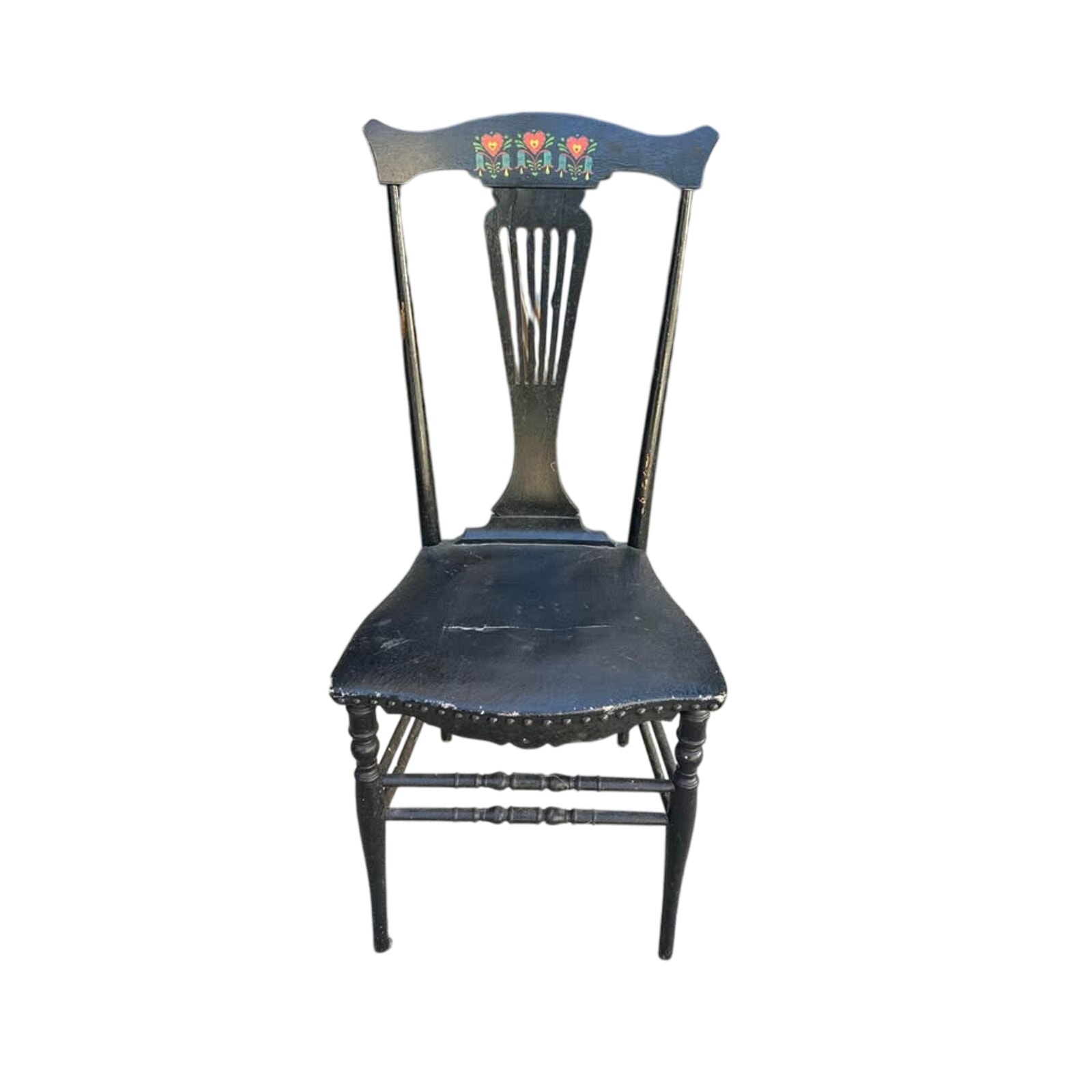 Early 19th Century Hand Painted Oak Chair