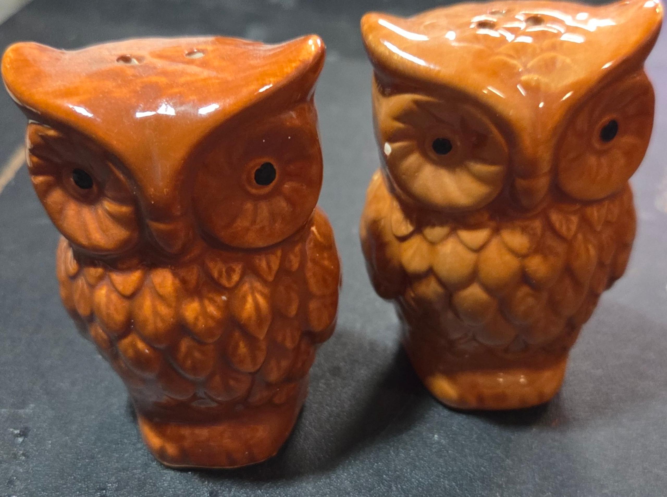 Vintage owl salt and pepper shakers