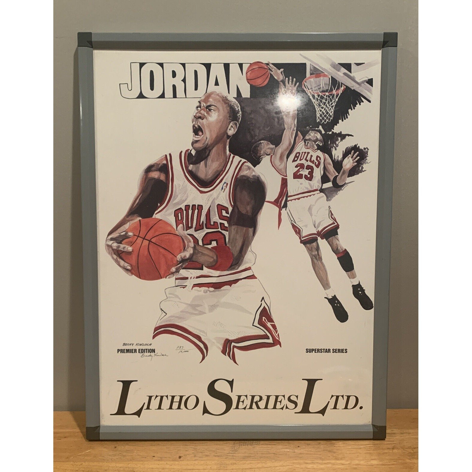 Michael Jordan Litho Series LTD Framed Poster Print Art Premier Edition