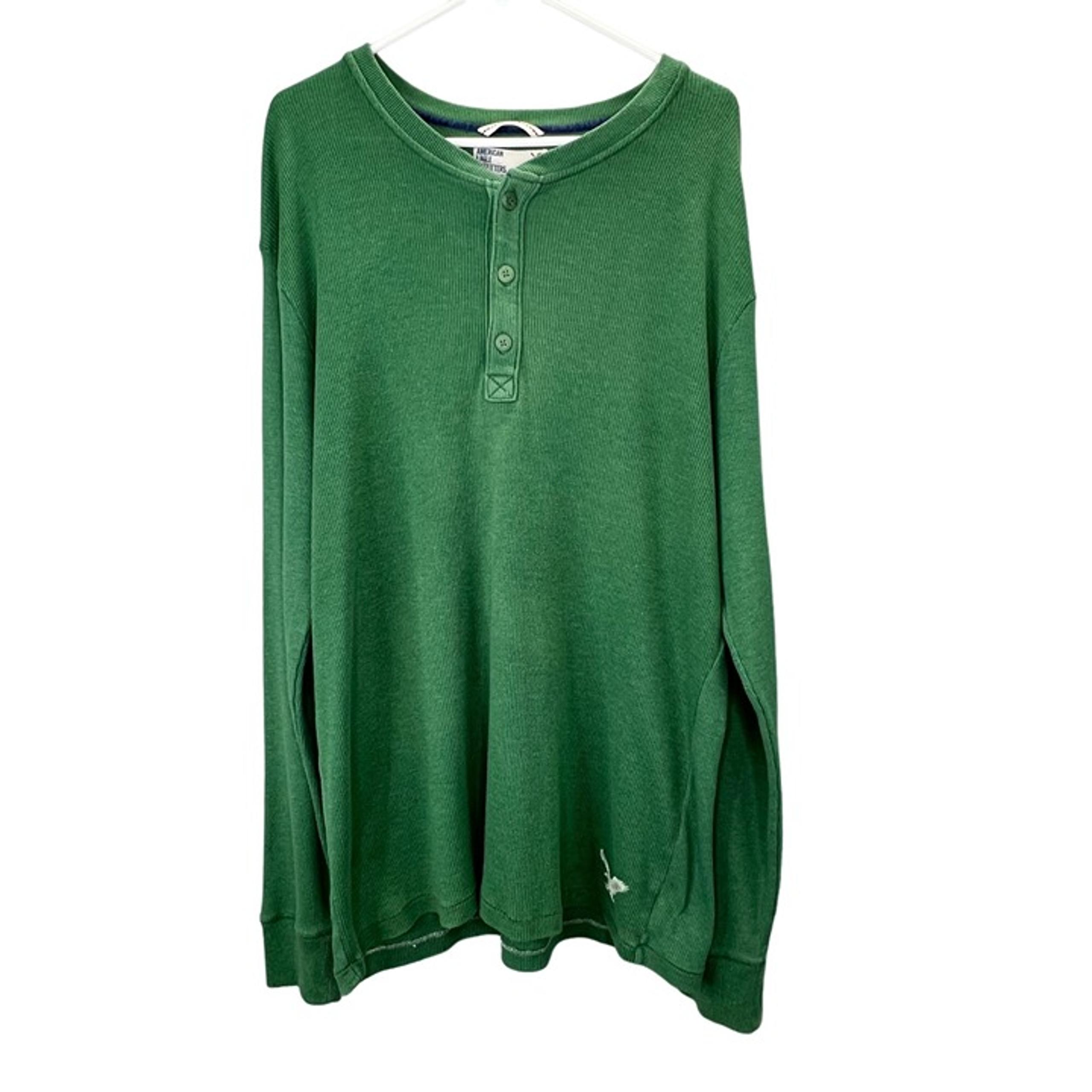 American Eagle Outfitters Henley Shirt Thermal Waffle Weave size XL Men Green