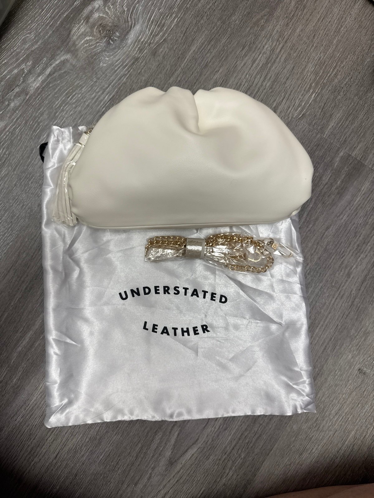 Understated Leather Crescent Clutch purse