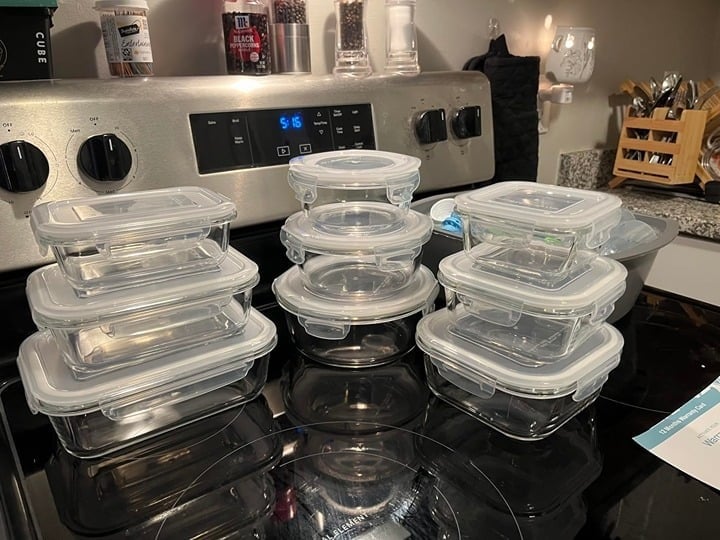 NEW 8 Pack Glass Food Storage Containers with Lids | SALE
