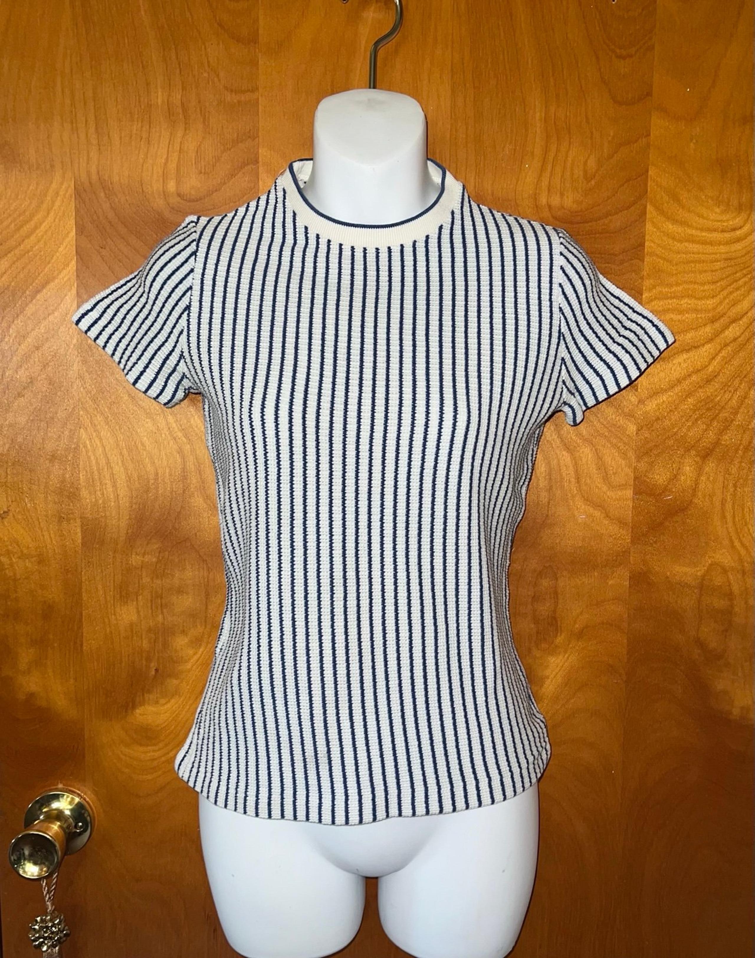 Vintage 1970s White Stag Cotton Blue/White Knit Streetwear RETRO Shirt Top XS-S