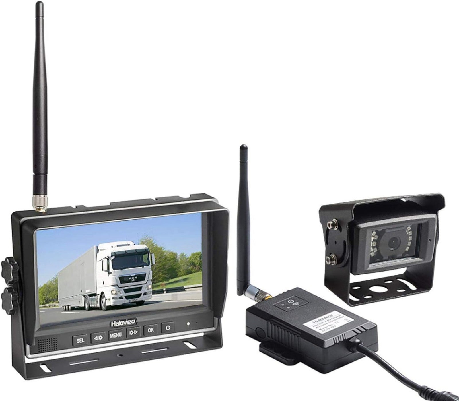 Haloview Wireless Long Range Backup CameraSystem kit 7'' 720P HD Digital Monitor