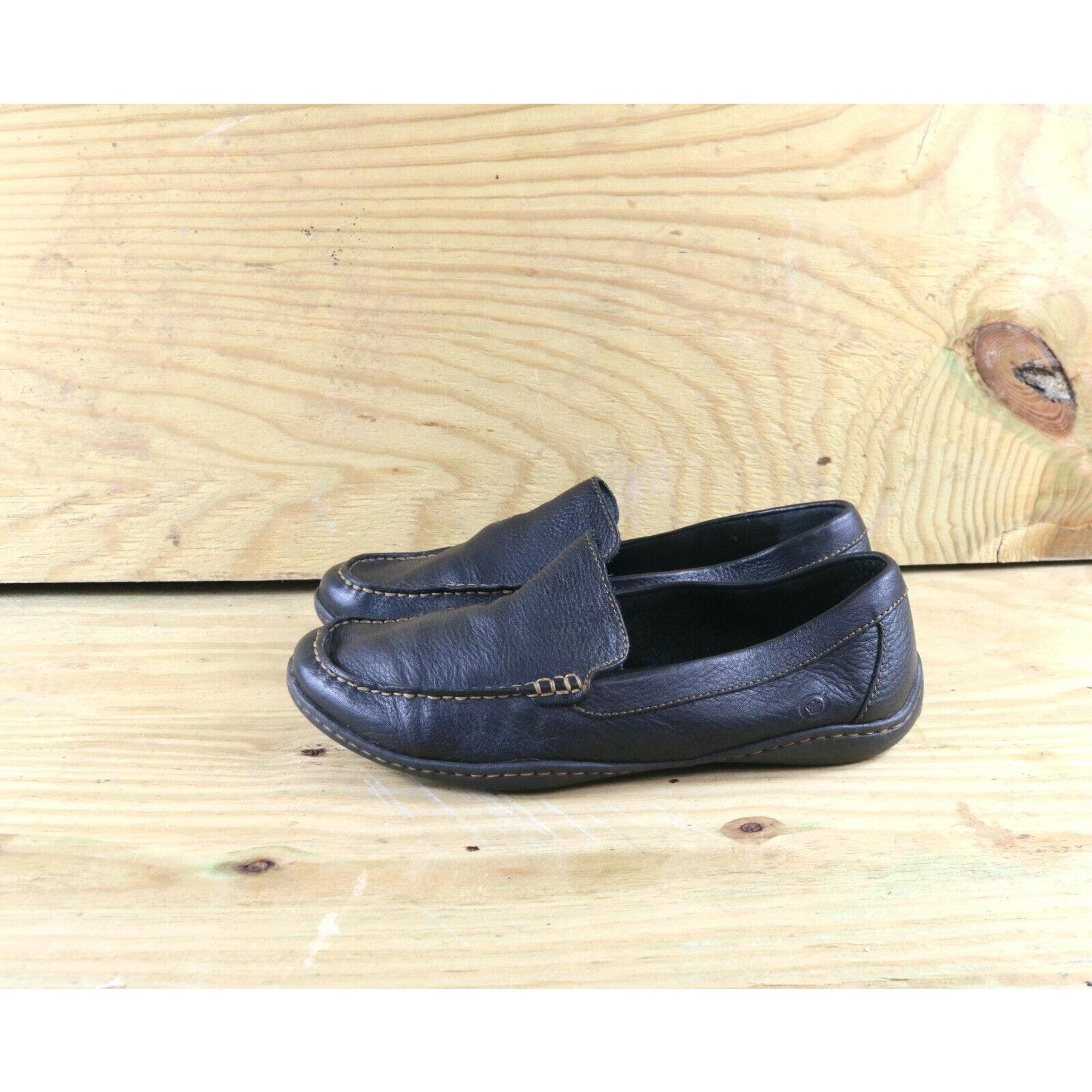 Born Mens Shoes Loafer 10 Black Leather 44 Slip Ons