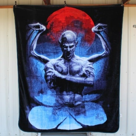 VAMPIRE DEMON BLOOD MOON MYTHICAL FANTASY HORROR QUEEN SIZE BLANKET BEDSPREAD