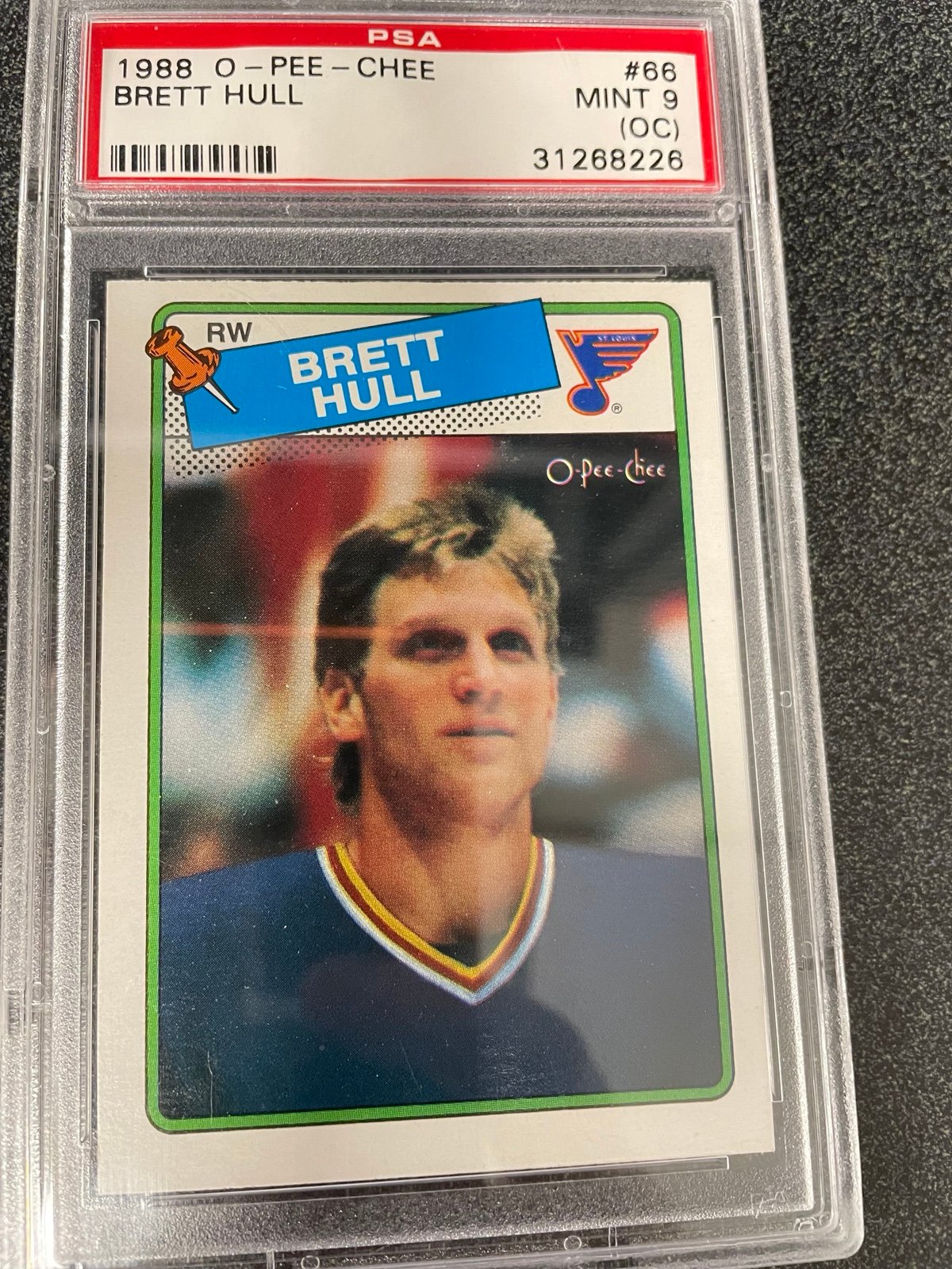 1988-89 OPC O-Pee-Chee & Topps Brett Hull RC #66 Blues PSA 9