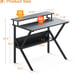 Small Computer Desk 27.5in Compact Tiny Study Desk with Storage & Monitor Stadn