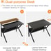 Small Computer Desk 27.5in Compact Tiny Study Desk with Storage & Monitor Stadn