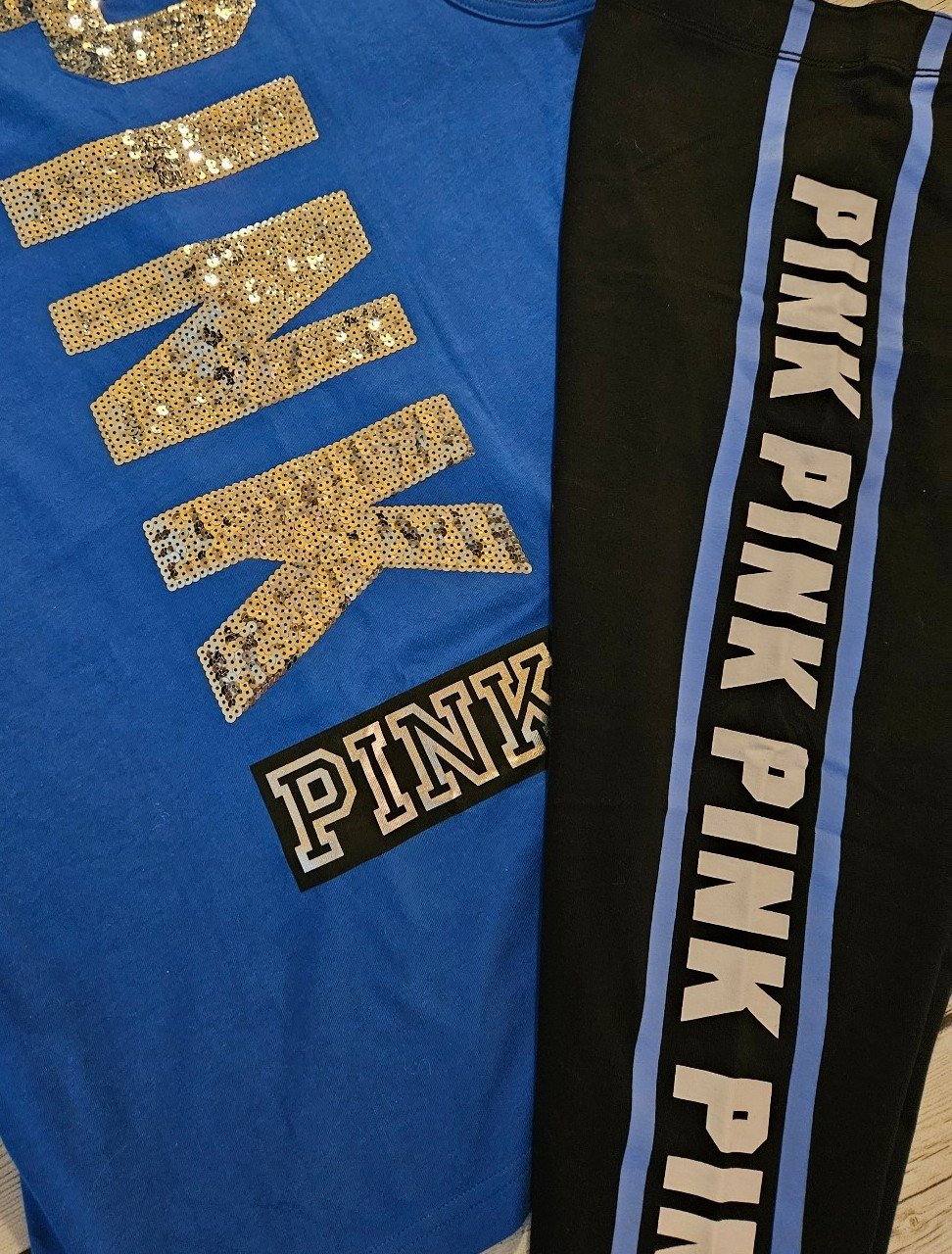 NWT PINK Victoria's Secret 2 PC Yoga Outfit