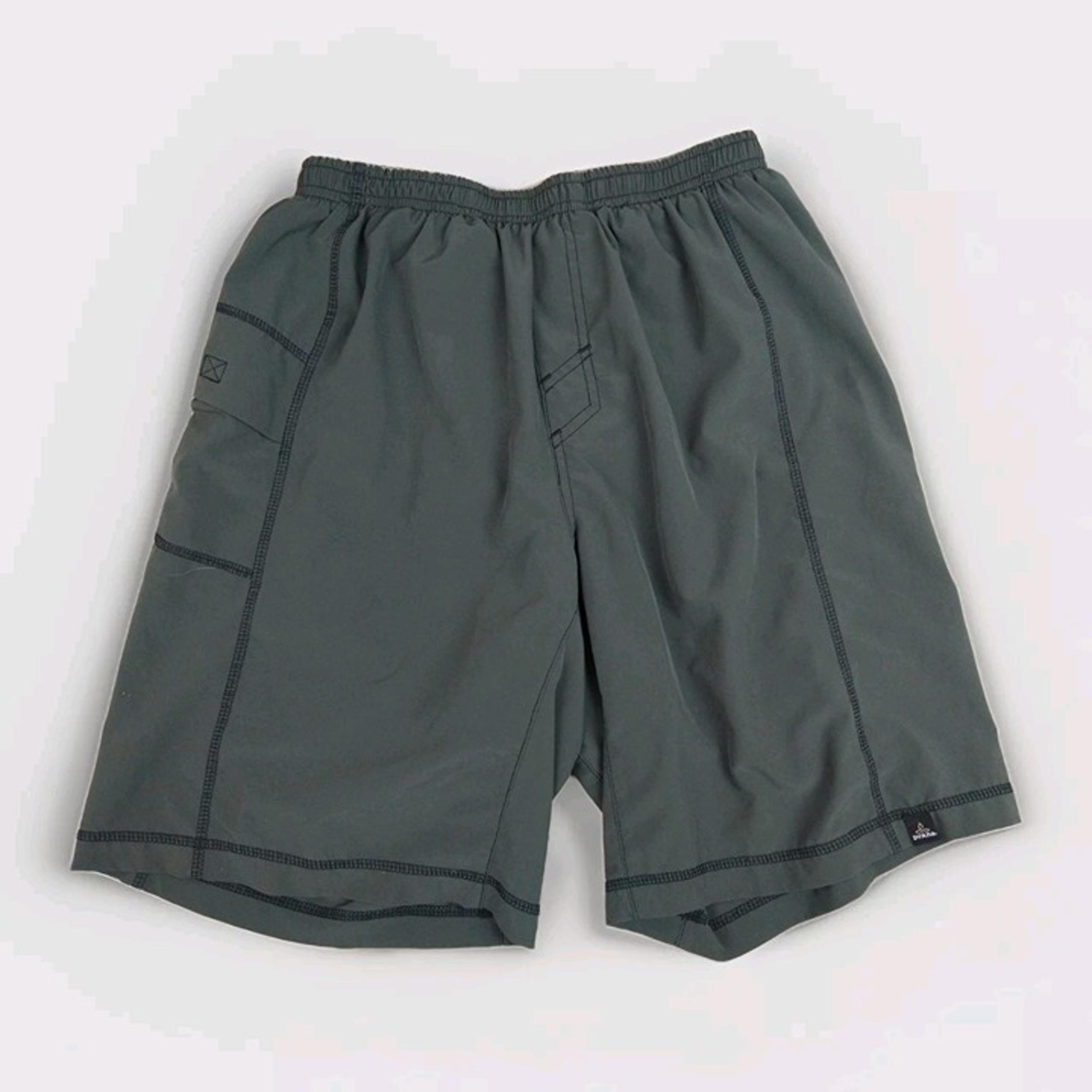 Prana Breathe Lined Shorts Mens S Gray 9" Inseam Stretch Breathable Performance