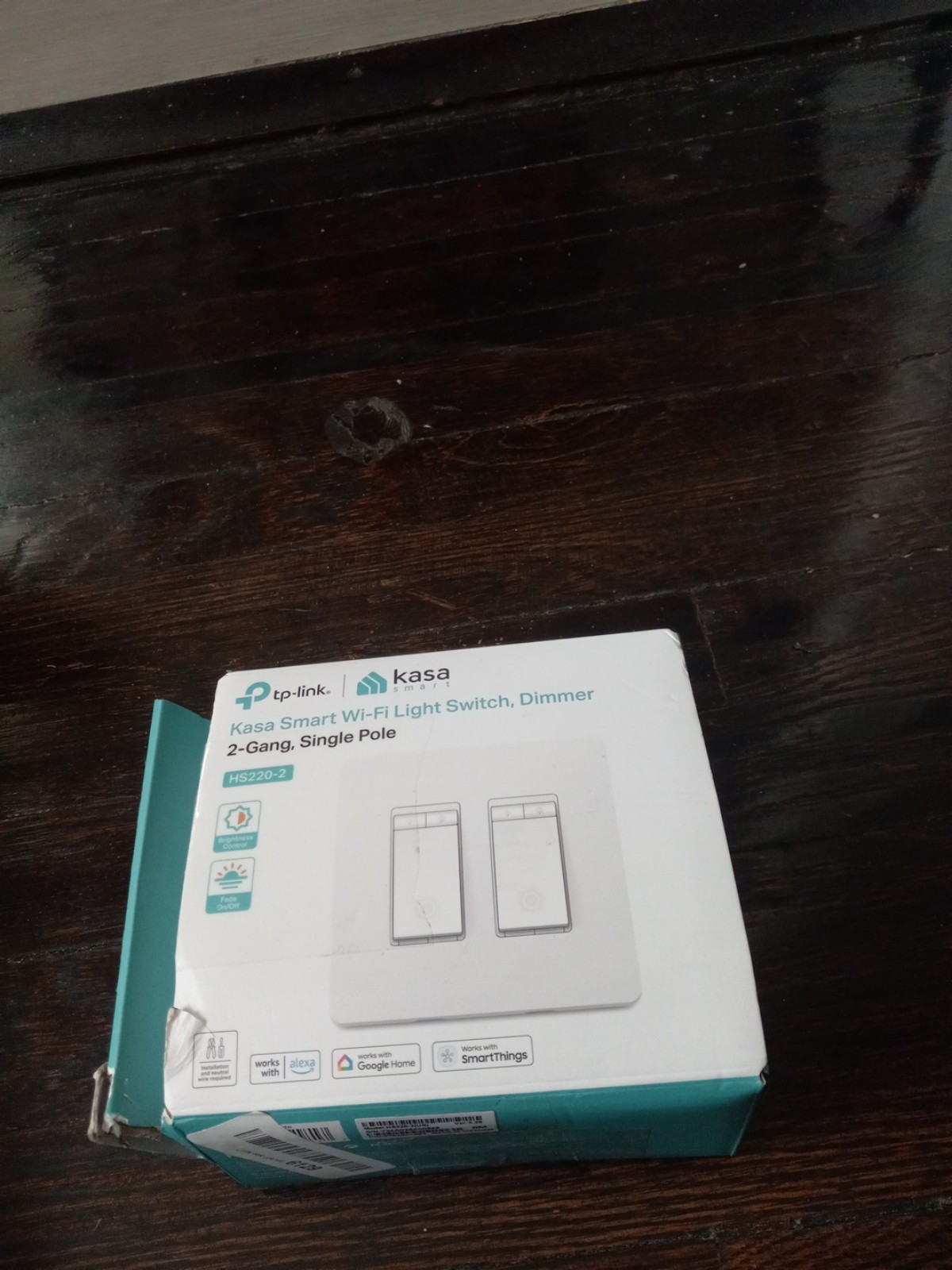Kasa Smart Switch 2-Gang HS200-2 Single PoleNeutral Wire Required 2.4GHz Wi-F...