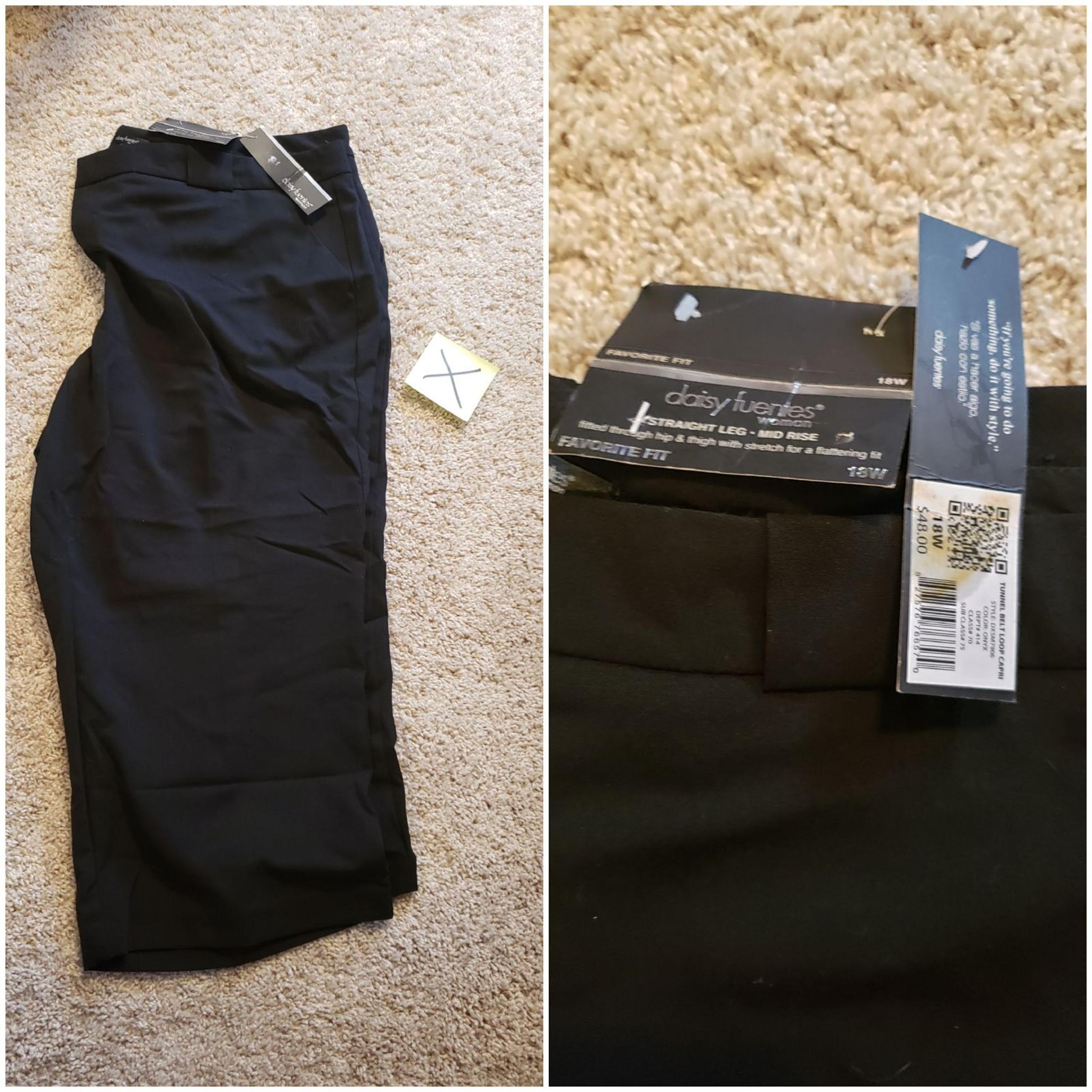 Daisy Fuentes black capris size 18W nwt