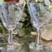 Fostoria Thistle Footed Wine Water 5 7/8” tall Clear Rare Vintage Signed Set 2