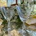Fostoria Thistle Footed Wine Water 5 7/8” tall Clear Rare Vintage Signed Set 2