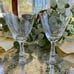 Fostoria Thistle Footed Wine Water 5 7/8” tall Clear Rare Vintage Signed Set 2