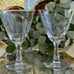 Fostoria Thistle Footed Wine Water 5 7/8” tall Clear Rare Vintage Signed Set 2