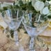 Fostoria Thistle Footed Wine Water 5 7/8” tall Clear Rare Vintage Signed Set 2