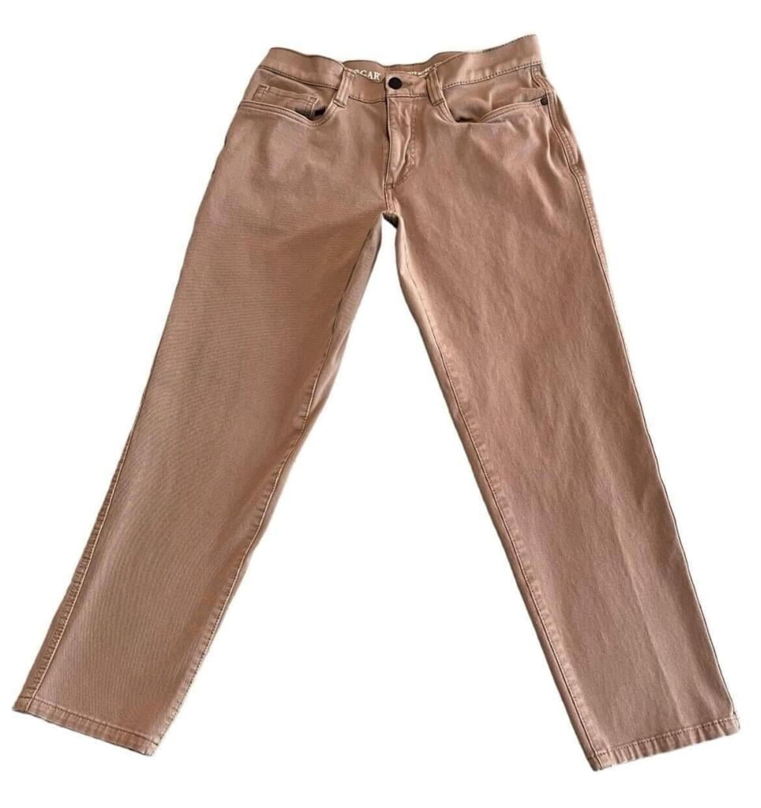 Haggar Jeans Mens 30x30 Brown City Flex Slim Straight Denim Stretch Pants NEW